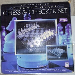 Elegant Glass Chess & Checker Set